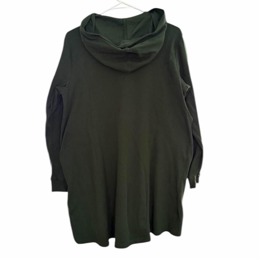 Linea Leisure Louis Dell'Olio Long Dk Green Cotton Hoodie Jacket SMALL PTP 21” - Picture 3 of 10